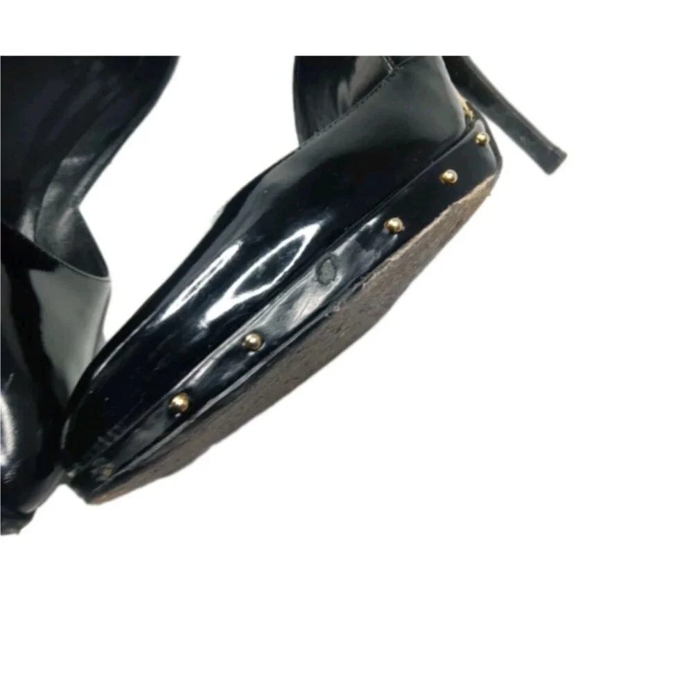 Gucci Black Leather Studded D’Orsay Pumps Size 8 B Shoes Heels